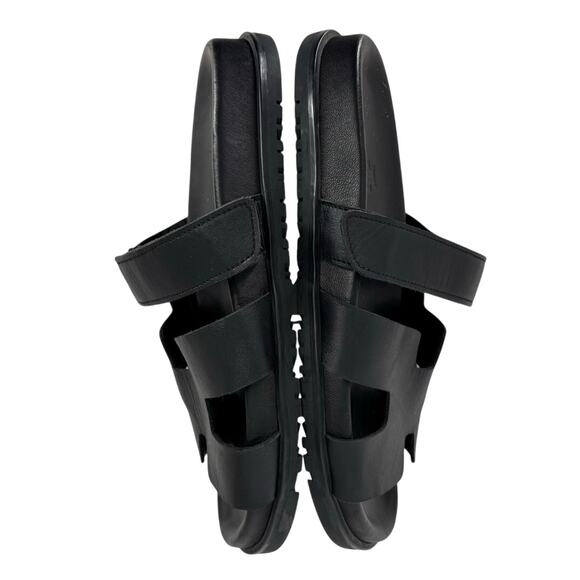 Galerie Des Tanneurs Slides Sandals Black Leather Mens Size 8.5 Designer H